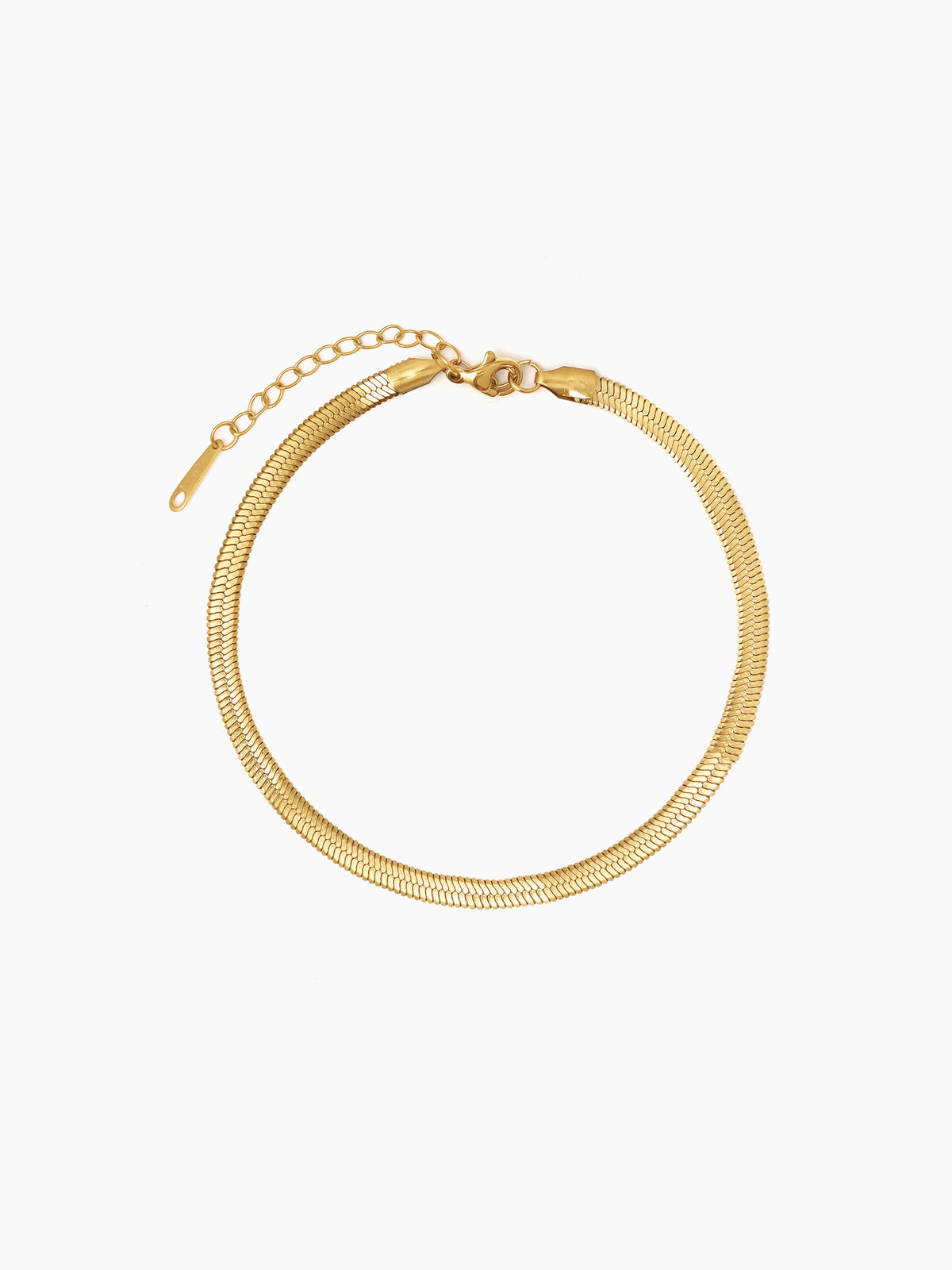 Aanya Sleek Herringbone Chain 18K Gold Plated Women's Anklet
