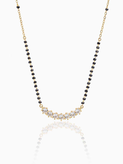 Aarna Sparkling Diamond 14K Gold Plated Mangalsutra
