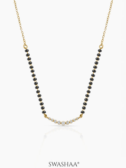 Aarunya Diamond Bar 18K Gold Plated Mangalsutra