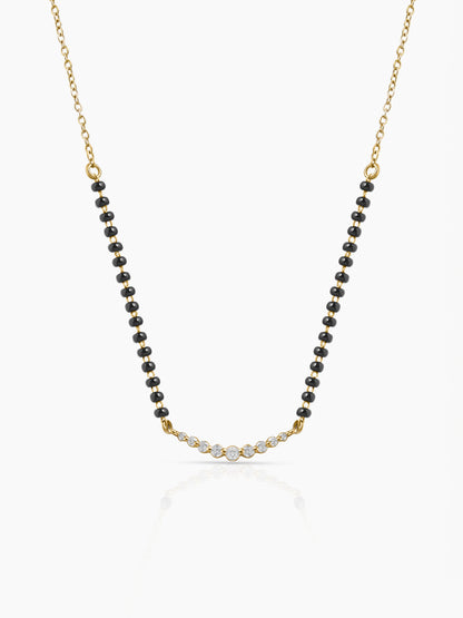 Aarunya Diamond Bar 18K Gold Plated Mangalsutra