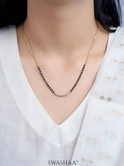 Aarunya Diamond Bar 18K Gold Plated Mangalsutra