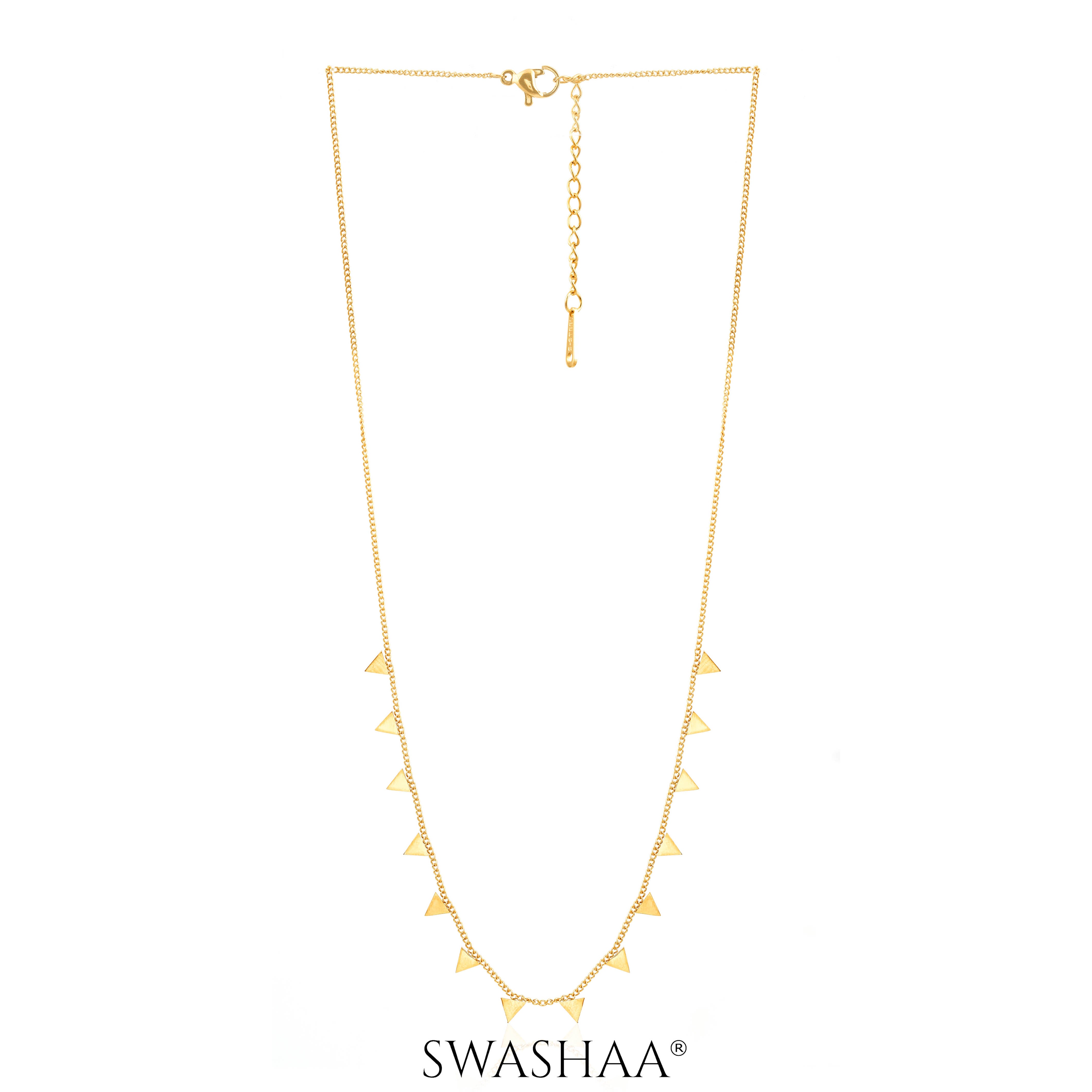 Aarya Trigon Gleam 18K Gold Plated Choker