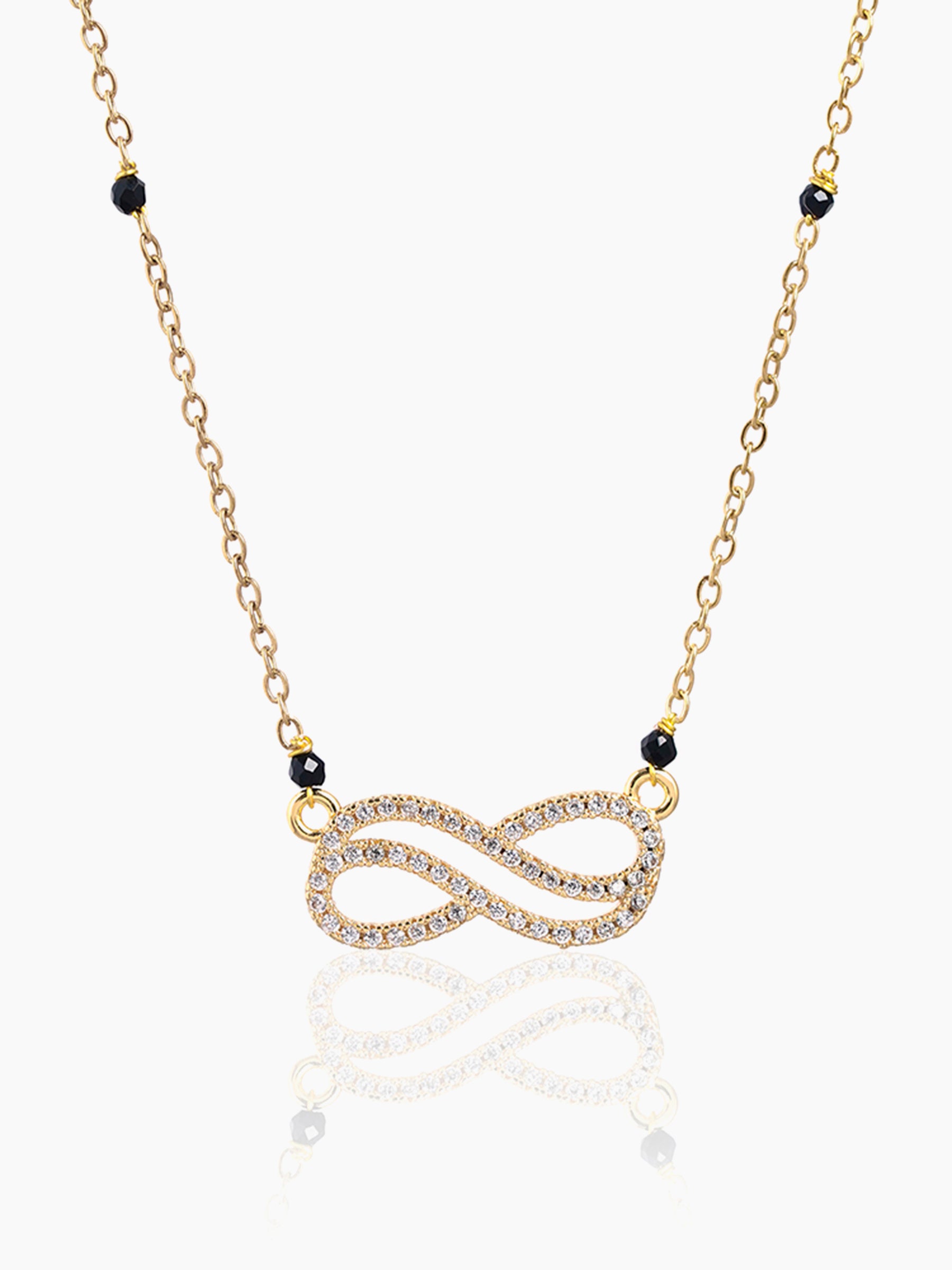 Aavya Infinity Diamond 18K Gold Plated Pendant Mangalsutra