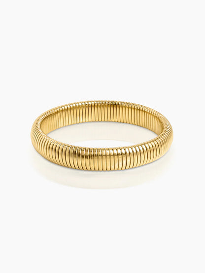 Abby Ribbed Bangle 18K Gold Plated Women's Band Bracelet