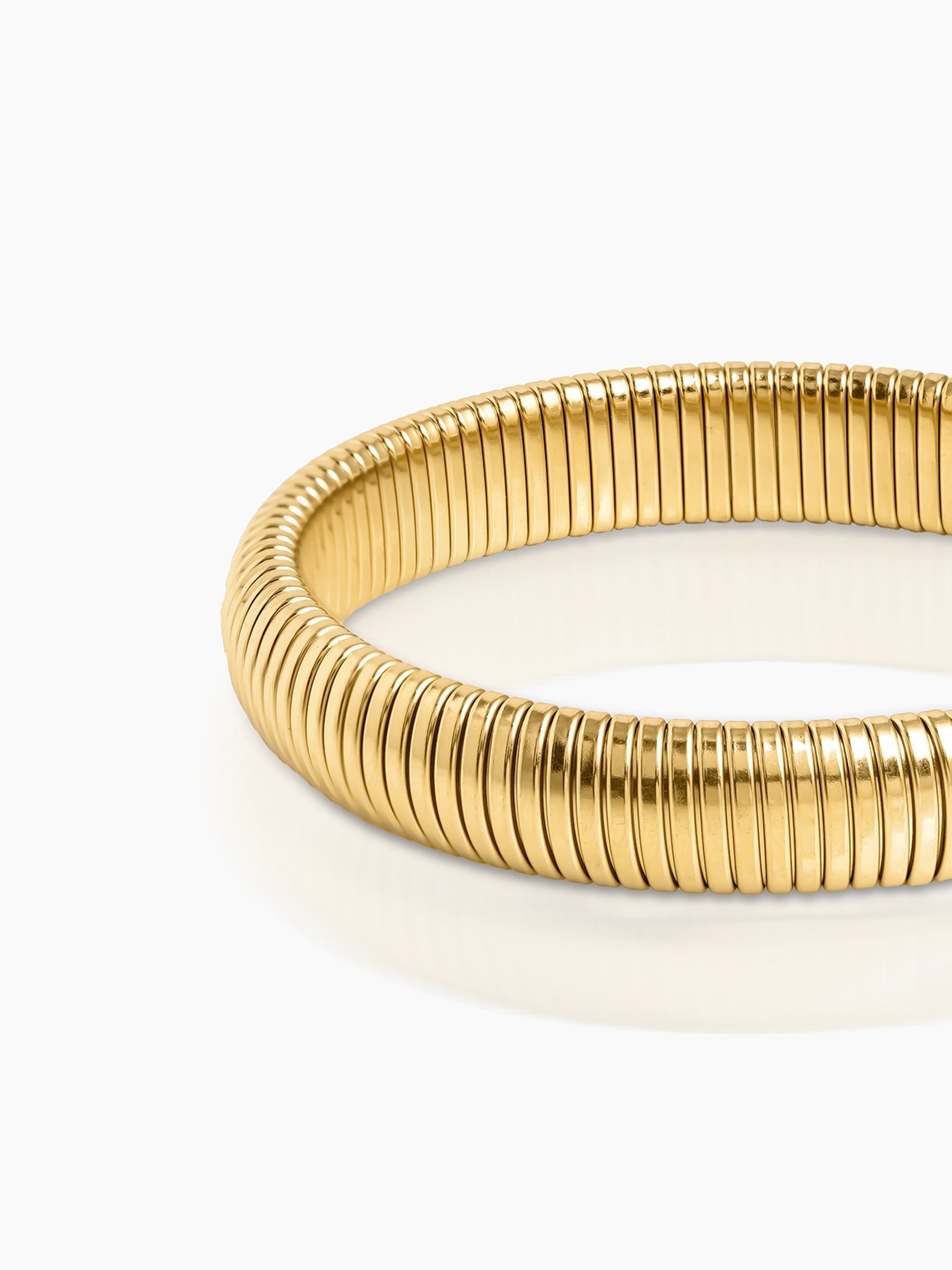 Abby Ribbed Bangle 18K Gold Plated Women's Band Bracelet