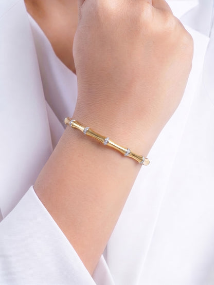 Abigal Diamond 18K Gold Plated Women's Band Bracelet
