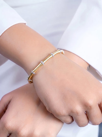 Abigal Diamond 18K Gold Plated Women's Band Bracelet