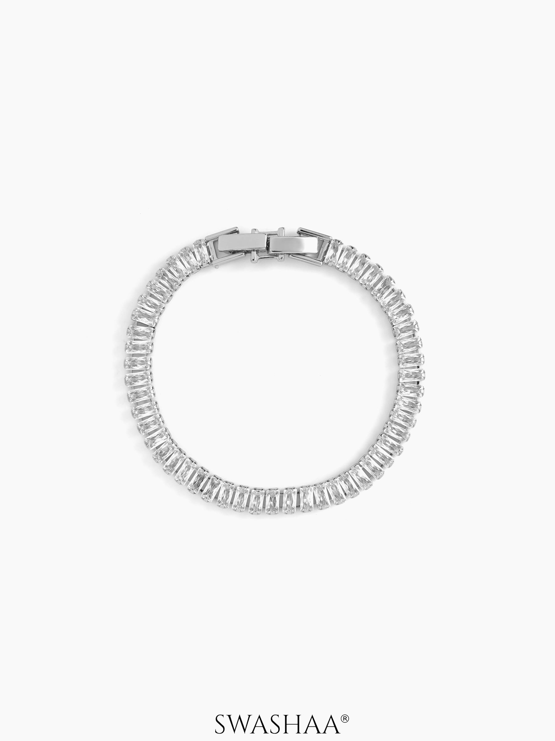 Adhik Diamond Silver Men's Bracelet