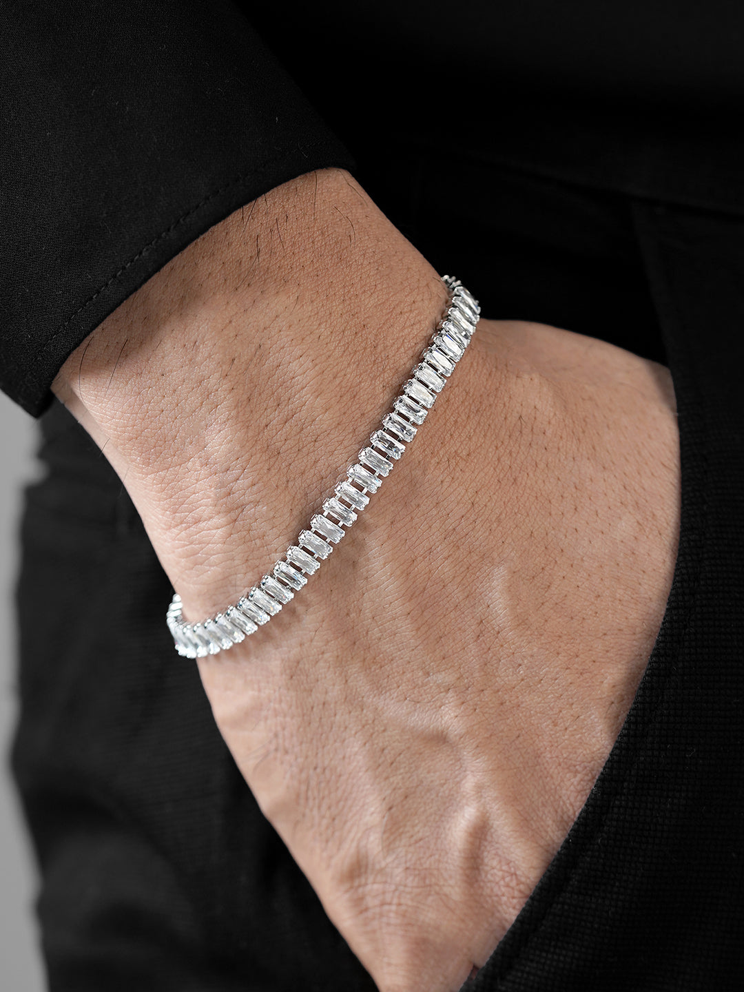 Adhik Diamond 18K Gold Plated Men's Bracelet