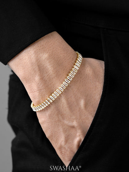 Adhik Diamond 18K Gold Plated Men's Bracelet