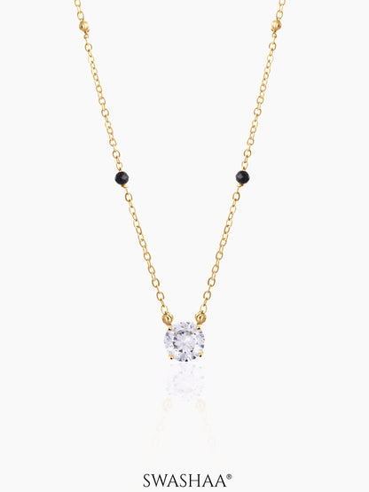 Adia Diamond Solitaire 18K Gold Plated Mangalsutra
