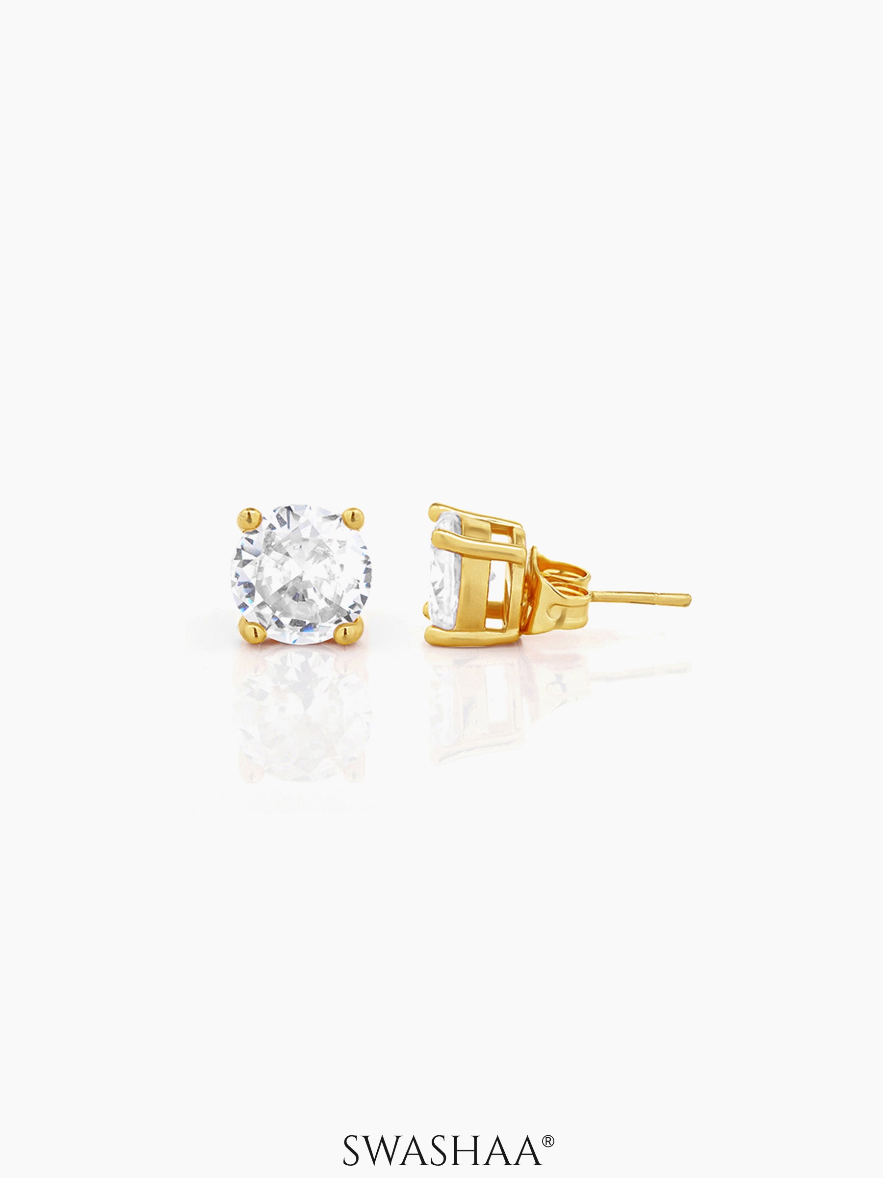 Adia Round Cut Solitaire Women's Stud Earrings