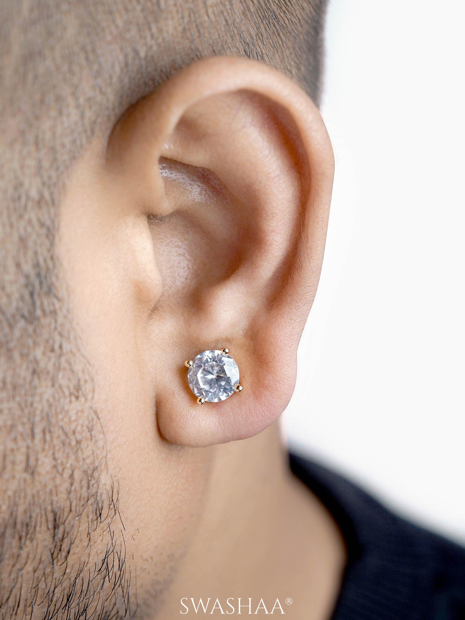Adia Solitaire Men's Stud Earrings