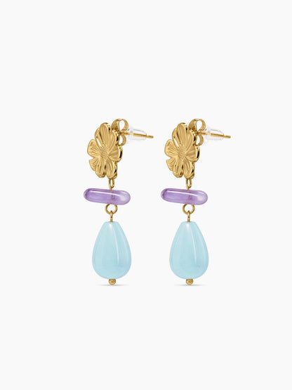 Adrika Natural Stone 18K Gold Plated Women's Dangling Earrings