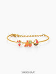 Adventure Ride Charms 18K Gold Plated Kid's Cuff Kada Bracelet
