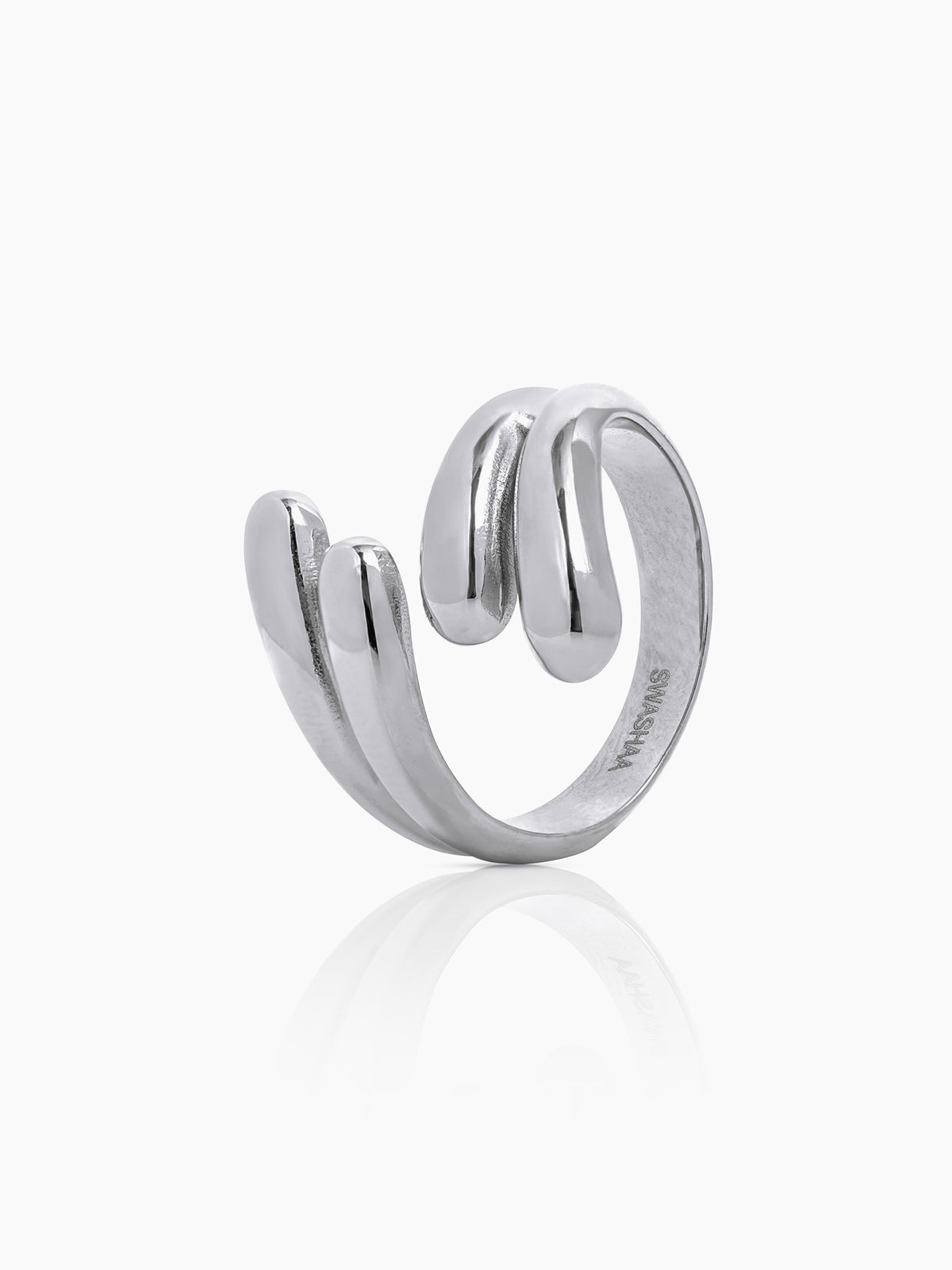 Aella Fluid Spiral Wrap Silver Ring