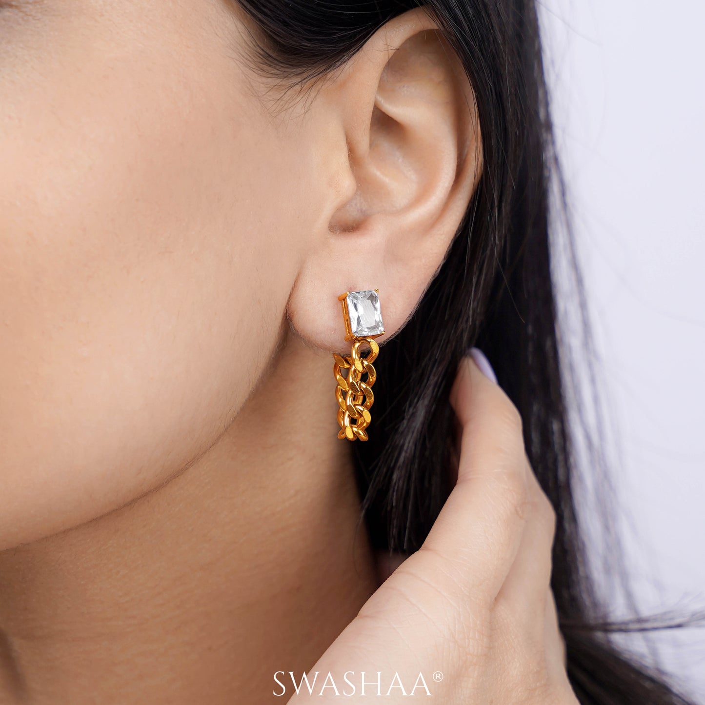 Agnes Chain 18K Gold Plated Earrings