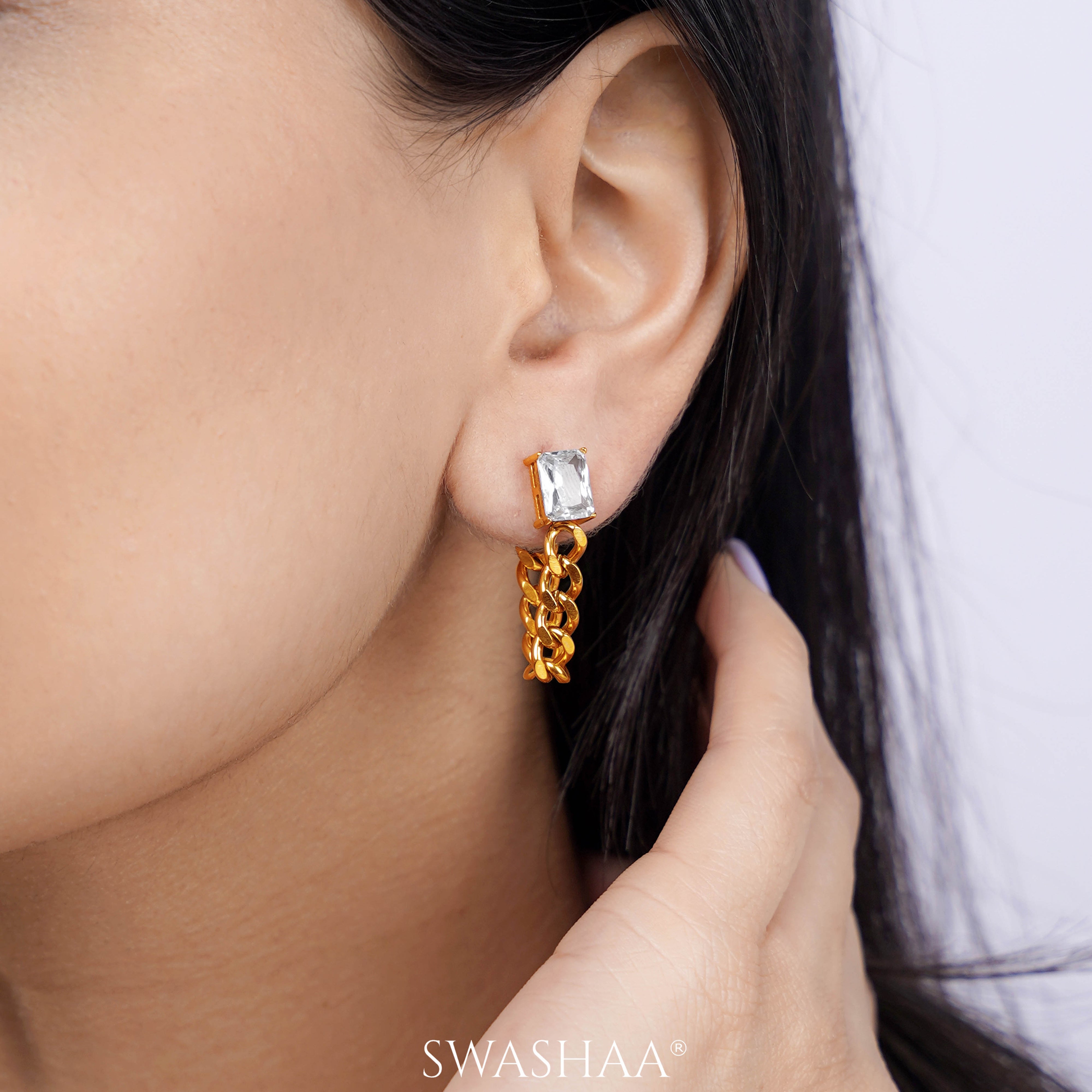 Agnes Chain 18K Gold Plated Earrings