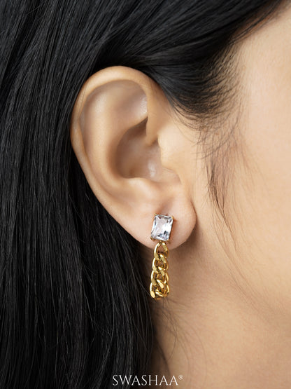 Agnes Dangling Chain 18K Gold Plated Earrings