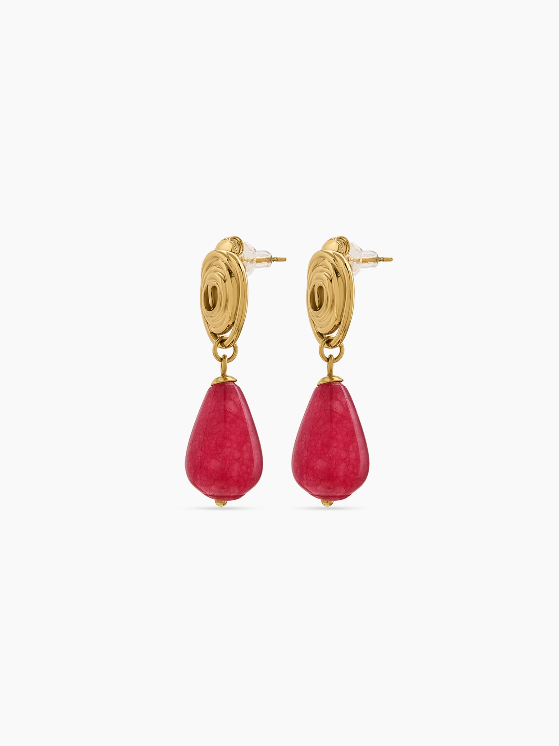 Agnis Natural Stone 18K Gold Plated Women's Dangling Earrings