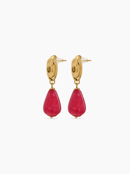 Agnis Natural Stone 18K Gold Plated Women's Dangling Earrings