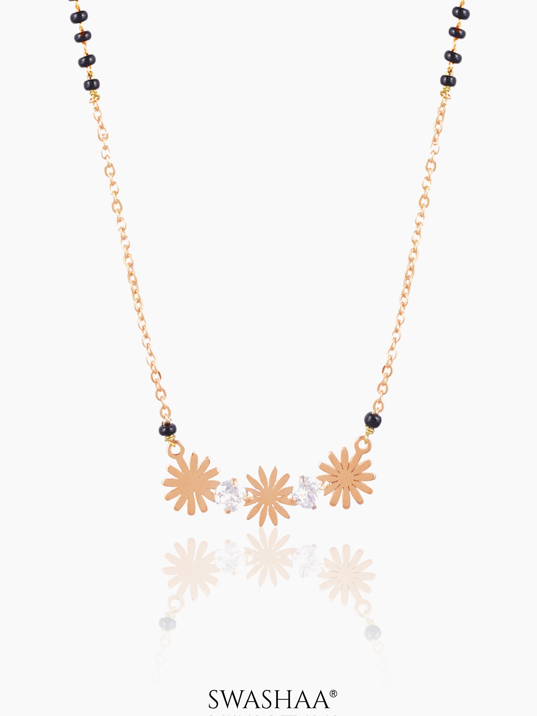 Ahaya Floral Discs Rosegold Plated Mangalsutra