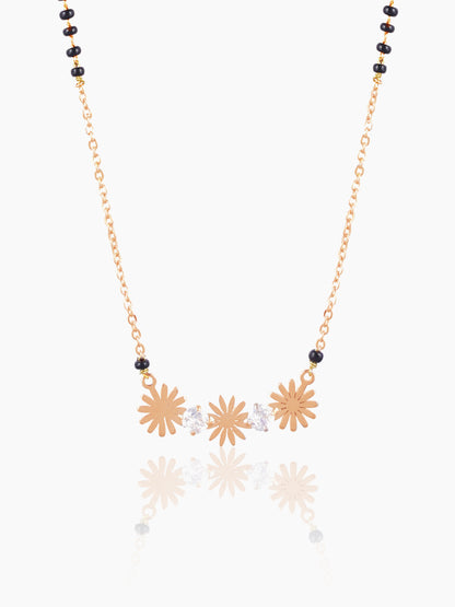 Ahaya Floral Discs Rosegold Plated Mangalsutra