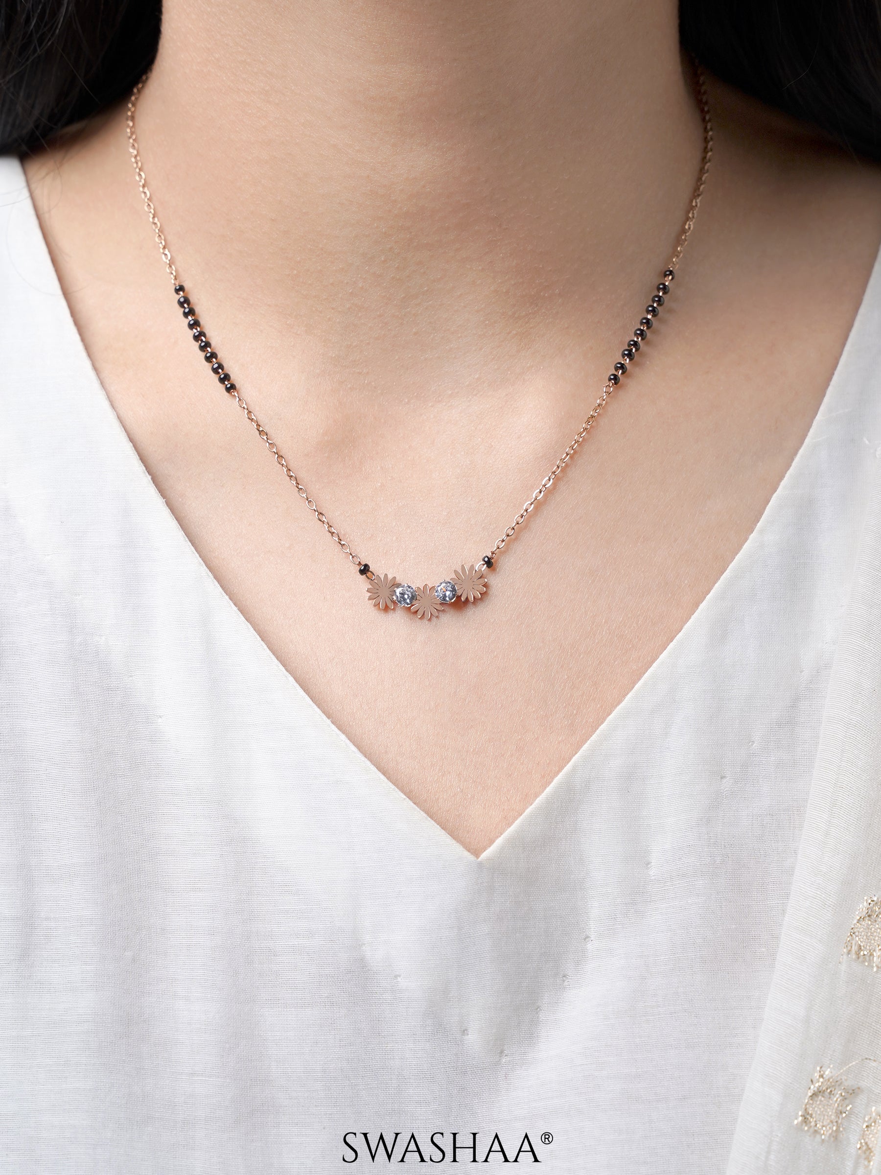Ahaya Rosegold Plated Mangalsutra