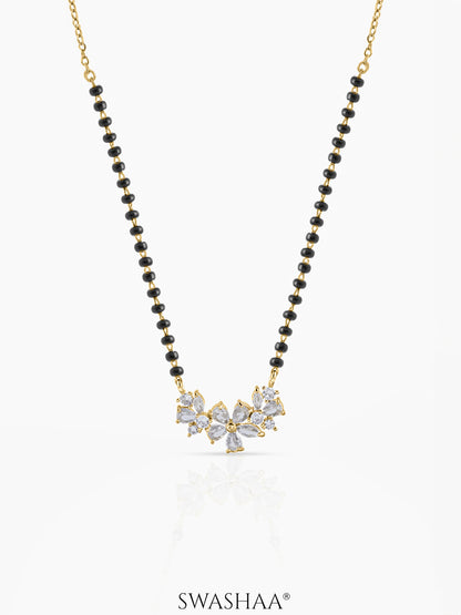 Aira Diamond Floral Cluster 18K Gold Plated Mangalsutra