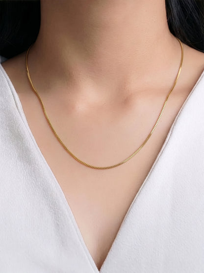 Airo Minimal Classic Structured Design 18k Gold Plated Women's Chain