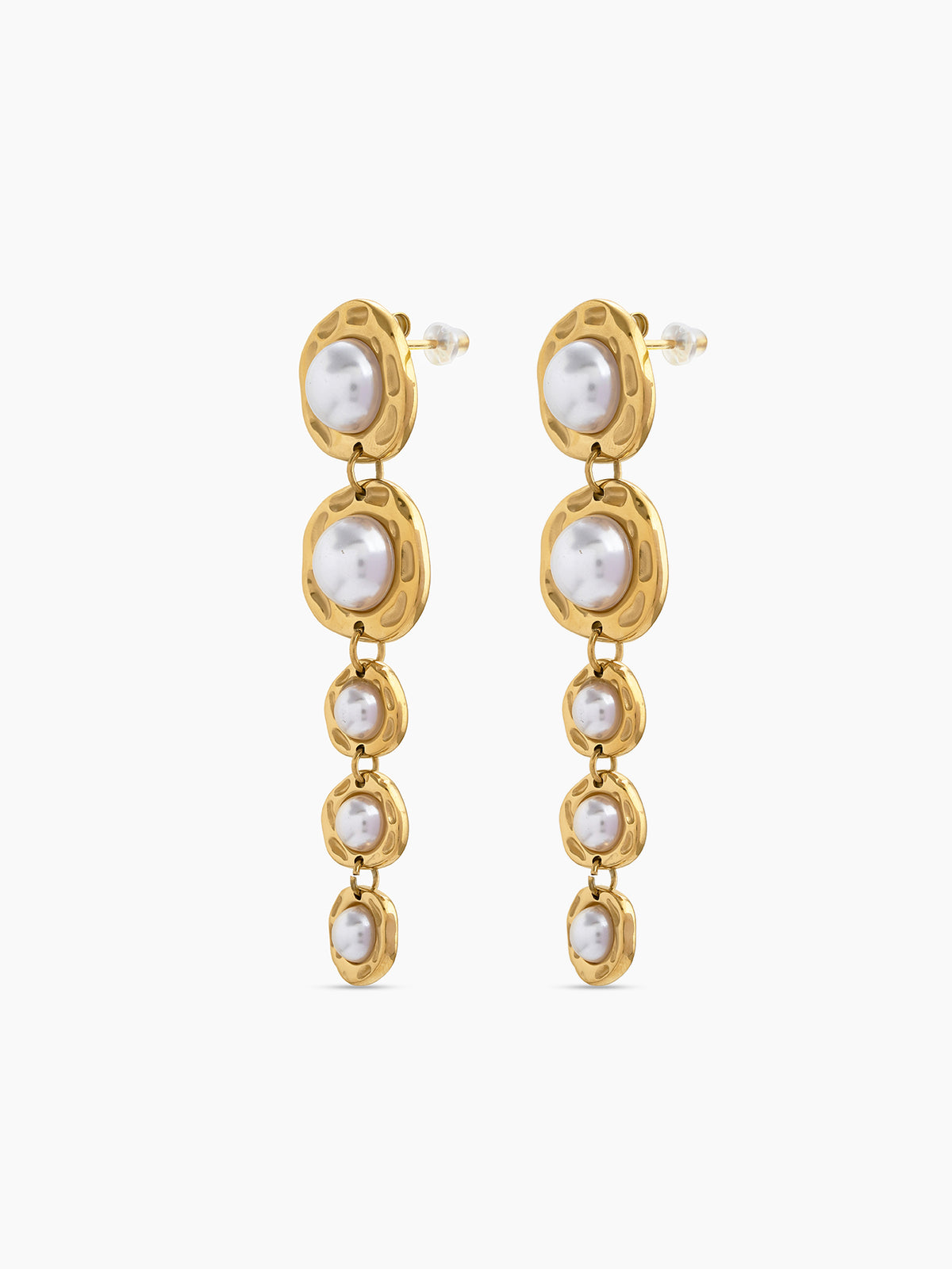 Akoya Pearl Drop 18K Gold Plated Women's Stud Earrings