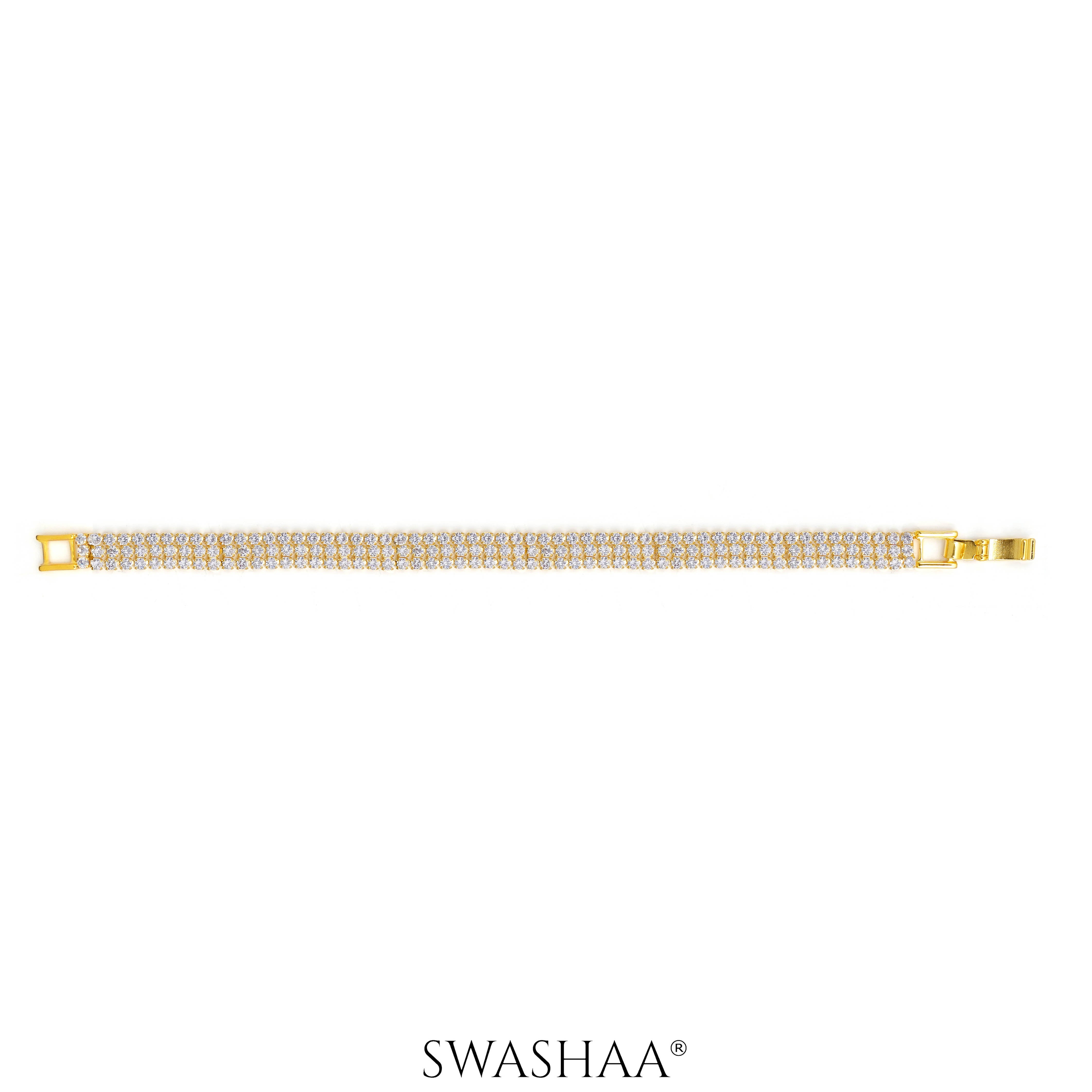 Alana Triple Layered Tennis 18K Gold Plated Bracelet