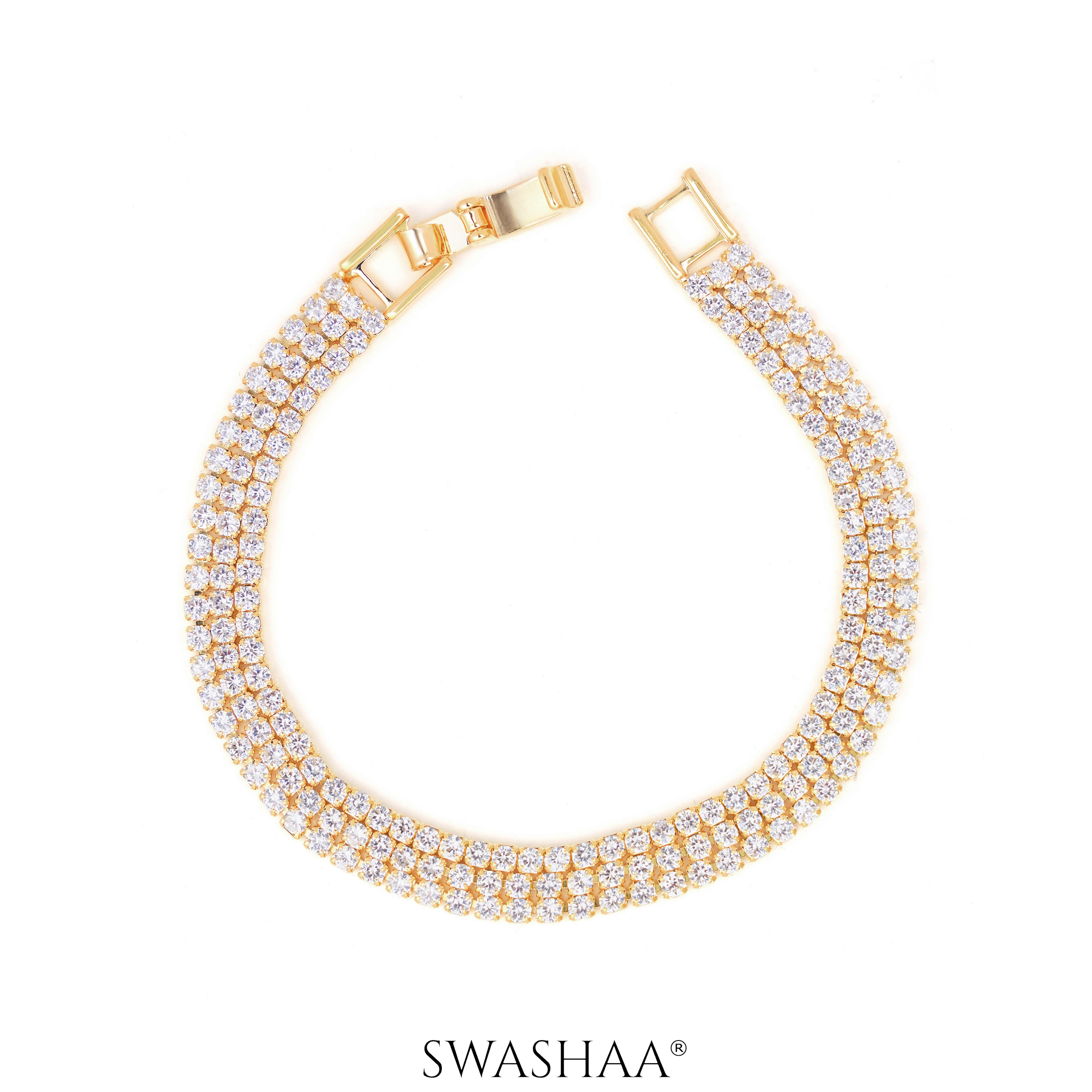 Alana Triple Layered Tennis 18K Gold Plated Bracelet