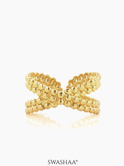 Aldina Bubble Textured 18K Gold Plated Ring