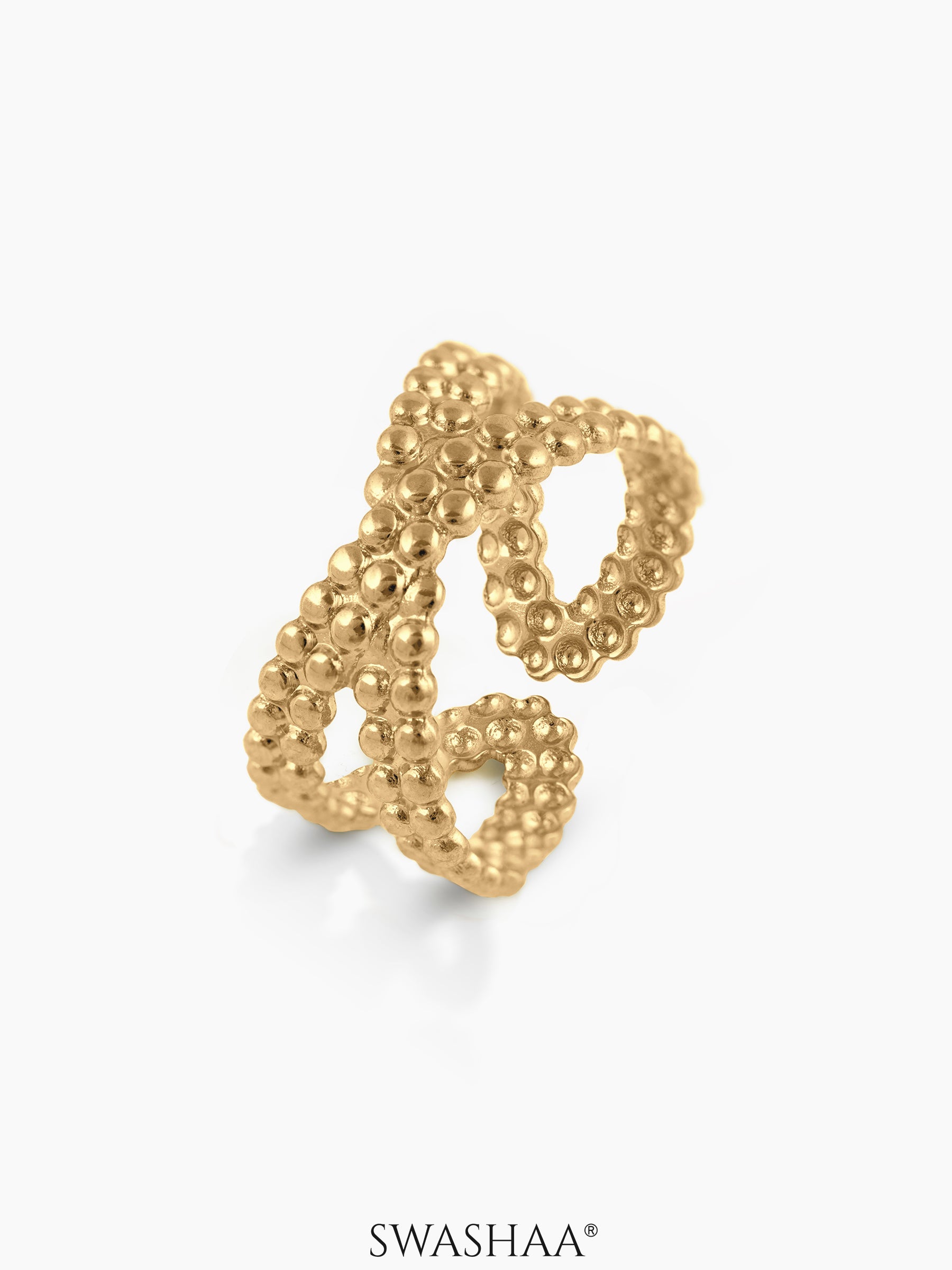 Aldina Bubble Textured 18K Gold Plated Ring