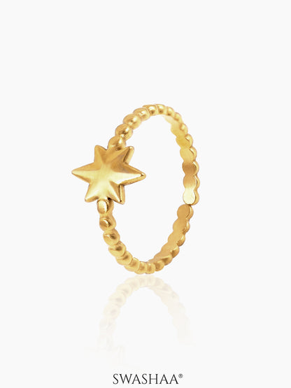 Alessio Star 18K Gold Plated Ring