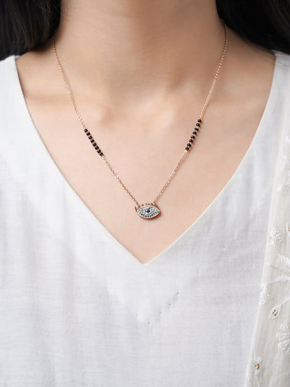 Aliana Eye Rosegold Plated Pendant Mangalsutra