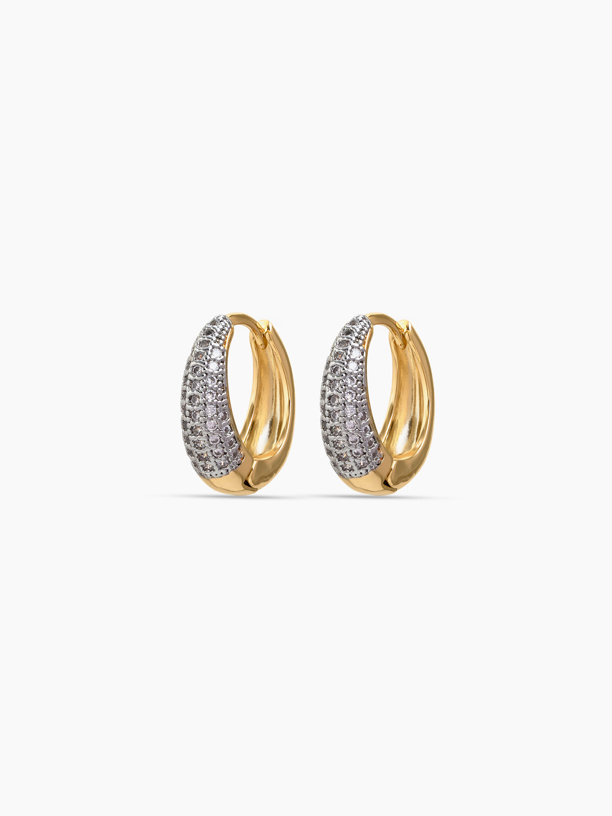 Alisora Diamond 18K Gold Plated Women's Hoop Earrings