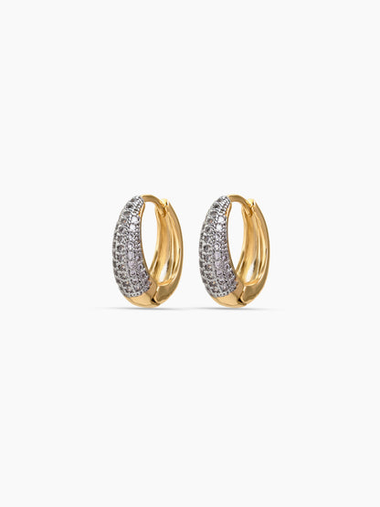 Alisora Diamond 18K Gold Plated Women's Hoop Earrings