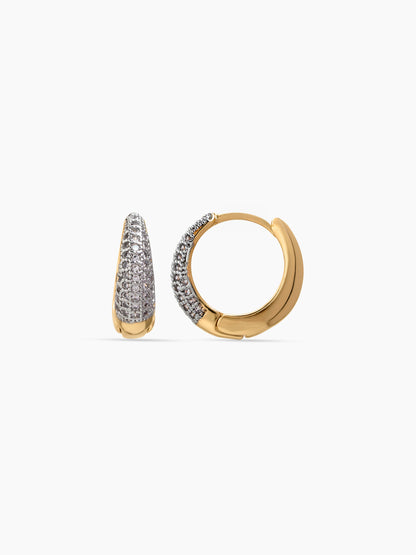 Alisora Diamond 18K Gold Plated Women's Hoop Earrings