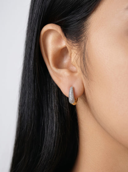 Alisora Diamond 18K Gold Plated Women's Hoop Earrings