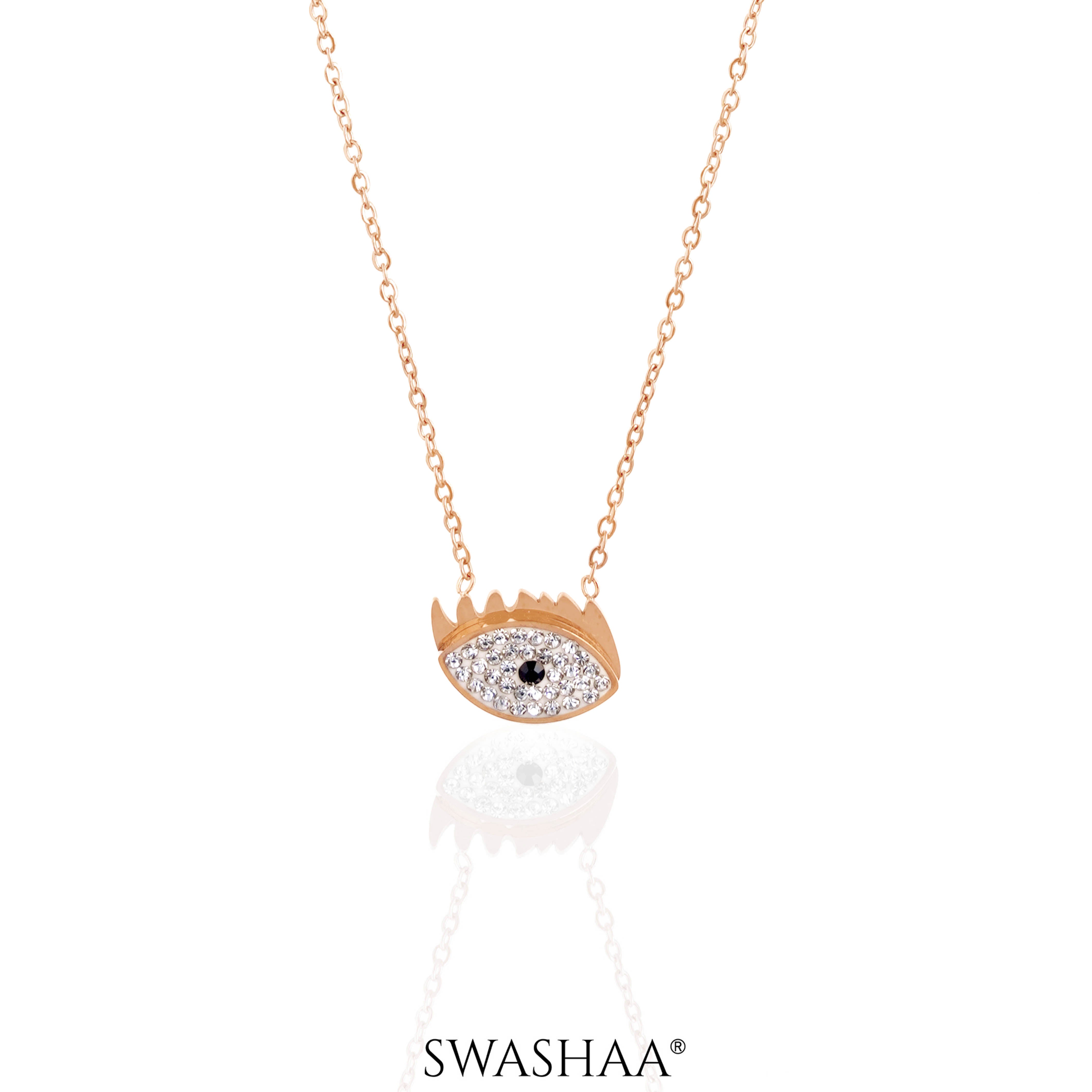 Allika Evil Eye Rosegold Plated Necklace
