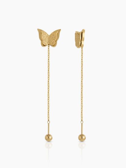 Alora Butterfly Drop 18K Gold Plated Women's Dangling Earrings