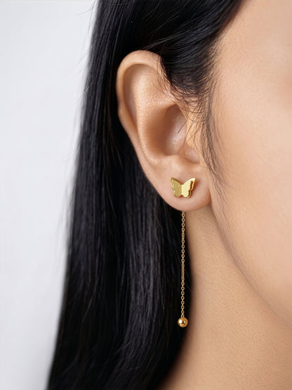 Alora Butterfly Drop 18K Gold Plated Women's Dangling Earrings