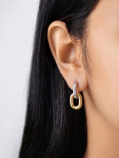 Alvera 18K Gold Plated - Silver Women's Stud Earrings