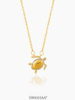 Amara Shell Of Serenity Studded 18K Gold Plated Necklace