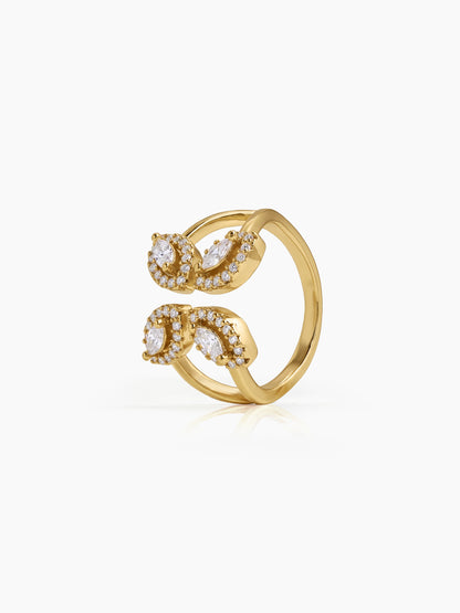 Amelia Marquise Halo 18K Gold Plated Women's Ring - Swashaa