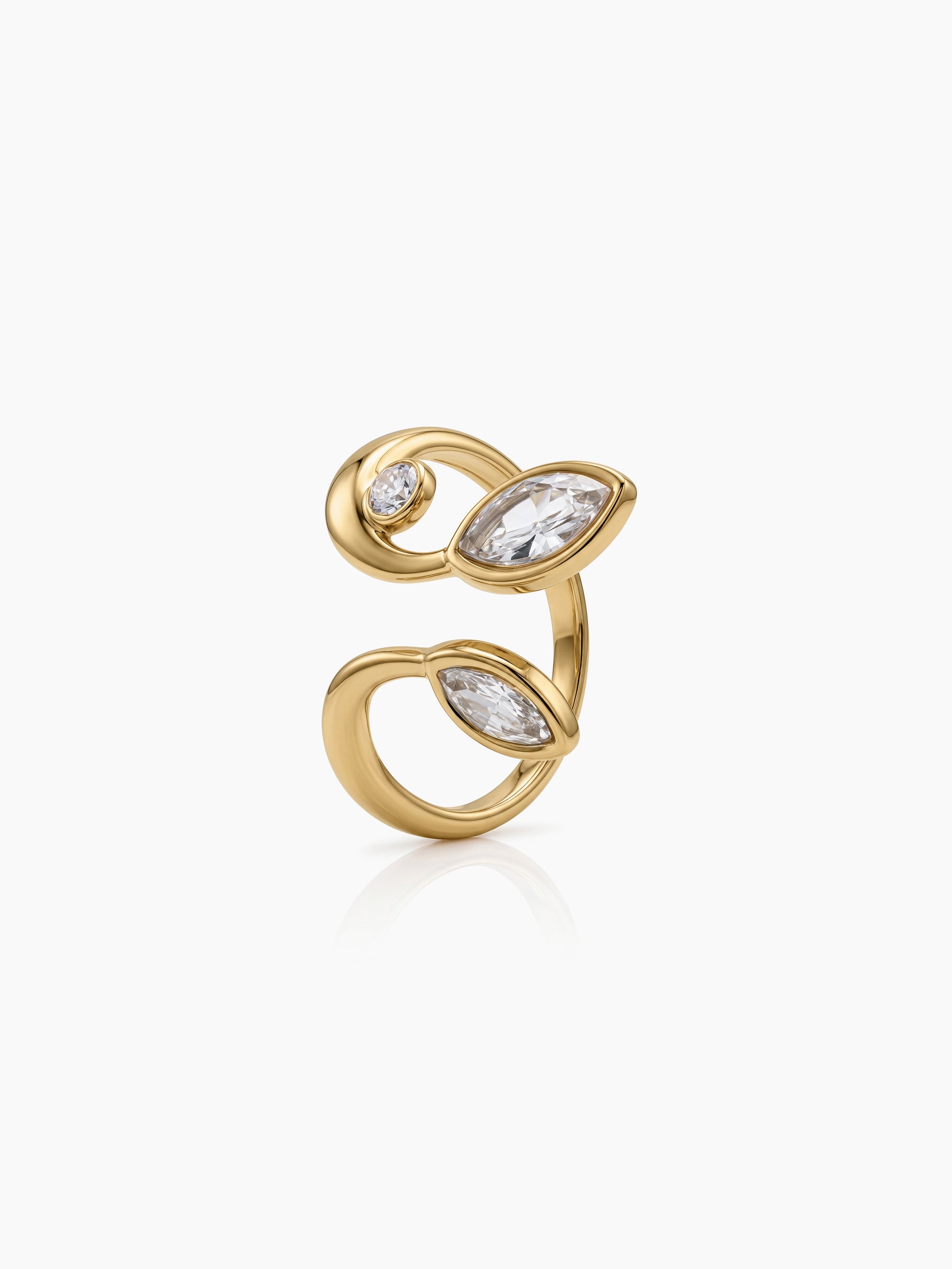 Amelora Solitaire Diamond 18K Gold Plated Women's Ring