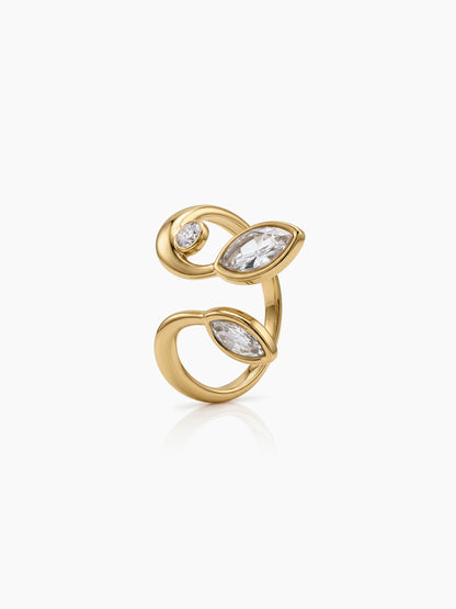 Amelora Solitaire Diamond 18K Gold Plated Women's Ring