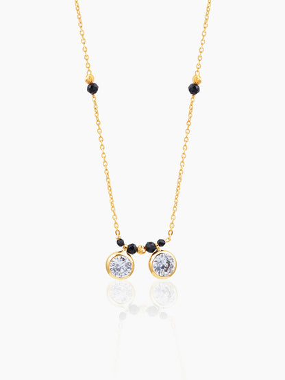 Amira Two Bezel Solitaire Radiant Bond 18K Gold Plated Mangalsutra